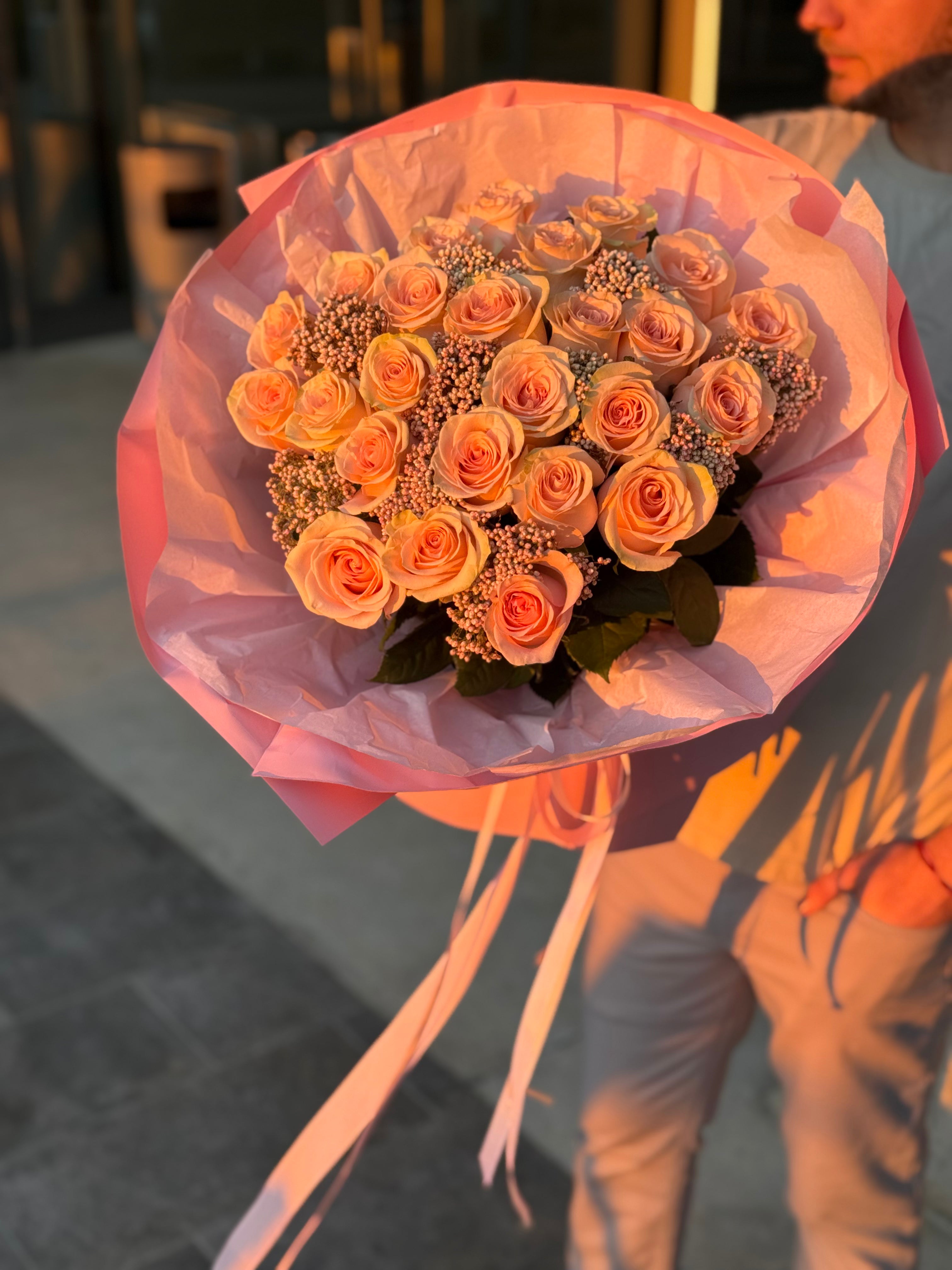 "Blush Harmony" - 25 premium pink rose bouquet